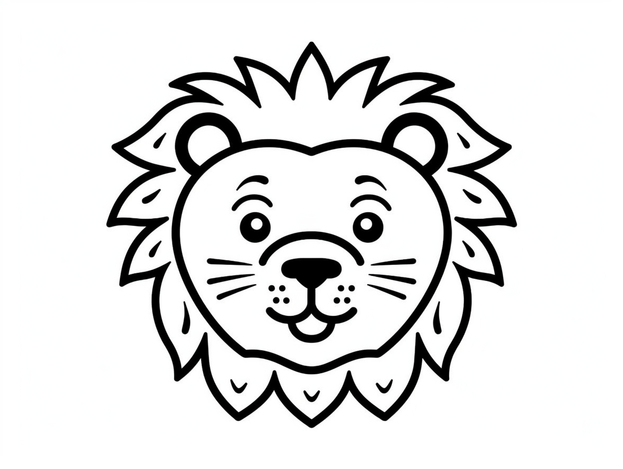 Lion Coloring Sheet For Kids - Coloring Page