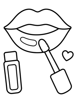 Free printable Applying Glossy Lip Gloss coloring page