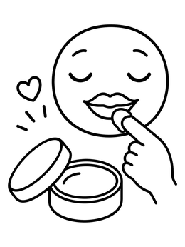 Free printable Applying Lip Balm From A Tin coloring page