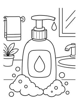 Free printable Liquid Soap Dispenser By The Sink coloring page