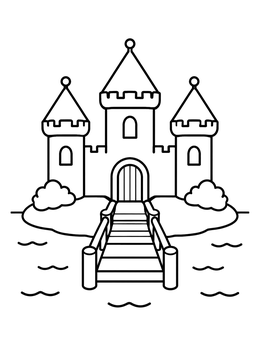 Free printable Trakai Island Castle By The Water coloring page