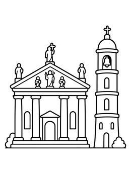 Free printable Vilnius Cathedral And Bell Tower coloring page