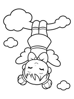 Free printable Little Cherub Hanging Upside Down coloring page