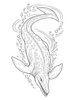 Free printable Loch Ness Monster Diving Deep coloring page