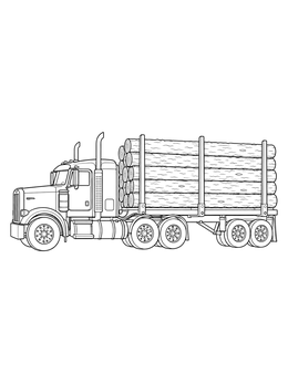 Free printable Realistic Semi Truck Hauling Timber coloring page