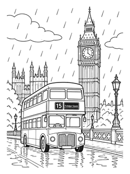 Free printable Double Decker Bus By Big Ben coloring page