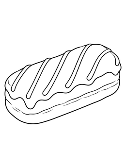 A delicious bar donut coloring page featuring icing and drizzle stripes.