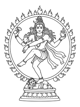 Free printable Lord Shiva As Nataraja Cosmic Dance coloring page