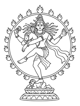 Free printable Cosmic Dance Of Shiva Nataraja coloring page