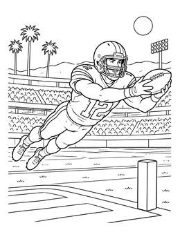 Free printable Diving Football Player In Stadium coloring page