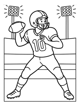 Free printable Quarterback Ready To Throw coloring page