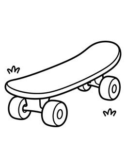 Free printable Cool Skateboard On The Ground coloring page