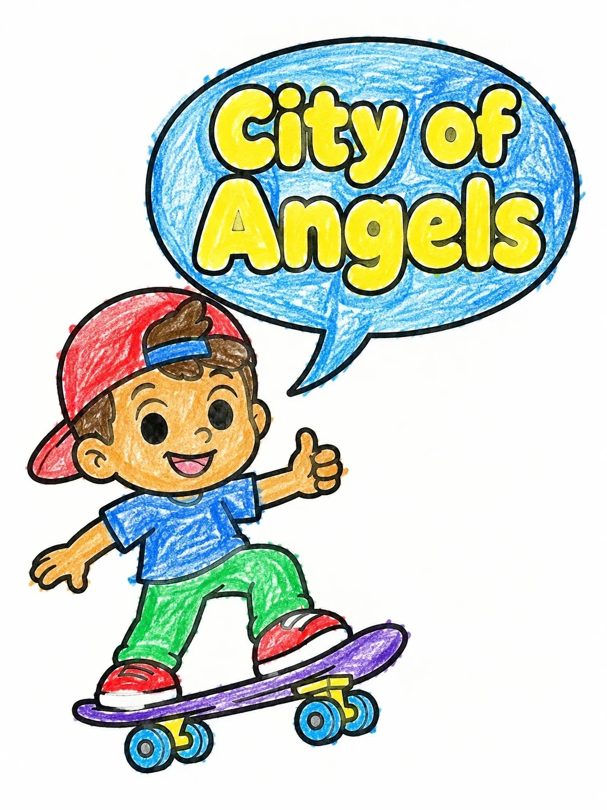 Colored example of the Skater Boy In City Of Angels coloring page