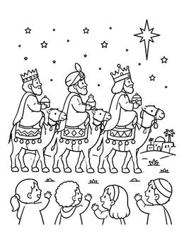 Free printable Three Wise Men On Camels coloring page