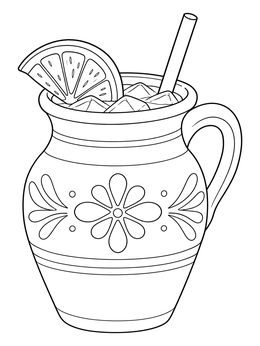 Free printable Clay Cantarito Drink With Citrus coloring page