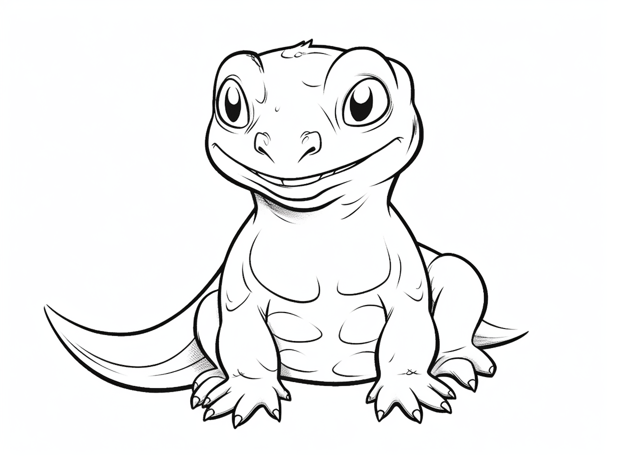 Lovable Salamander To Color - Coloring Page