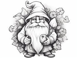 Free printable Love Filled Gnome Coloring Page coloring page