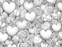 Free printable Love Filled Heart Coloring Pages coloring page