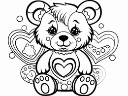 Free printable Love Filled Teddy Bear Coloring coloring page