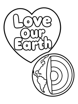 Free printable Love Our Earth Science Layers coloring page