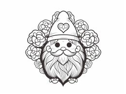 Free printable Love Struck Gnome Coloring Page coloring page