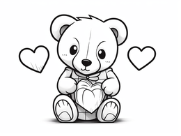 Free printable Love Themed Teddy Bear Coloring coloring page
