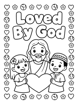 Free printable Loved By God With Jesus coloring page