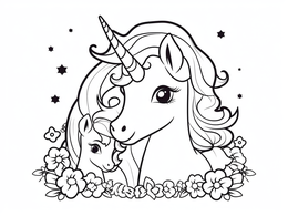 Free printable Lovely Mother's Day Unicorn Coloring coloring page