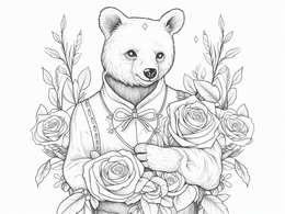 Free printable Lovely Valentine's Day Teddy Bear Coloring coloring page