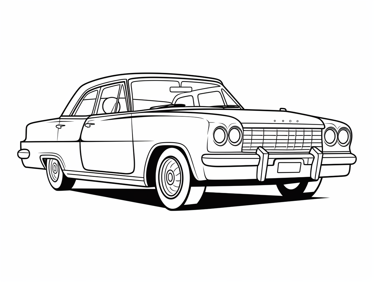 Lowrider Coloring Adventure - Coloring Page