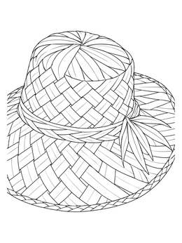 Free printable Woven Palm Leaf Hat coloring page