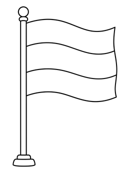 Free printable Waving Luxembourg Flag On Pole coloring page