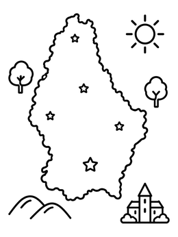 Free printable Luxembourg Outline Map For Kids coloring page