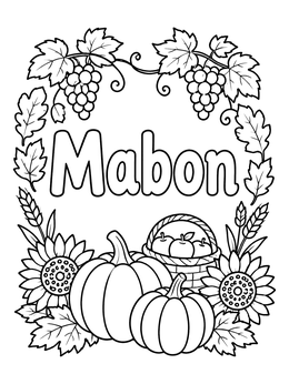 Free printable Mabon Autumn Harvest Celebration coloring page
