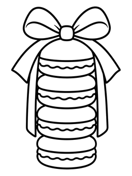 Free printable Stack Of Macarons With Ribbon coloring page