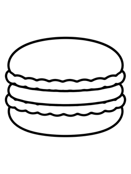 Free printable Simple French Macaron Cookie coloring page