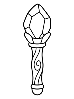 Free printable Magic Amber Gemstone Wand coloring page