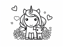 Mother'S Day Unicorn coloring pages