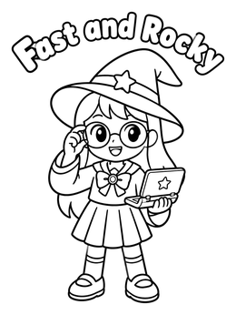 Free printable Magical Schoolgirl Fast And Rocky coloring page