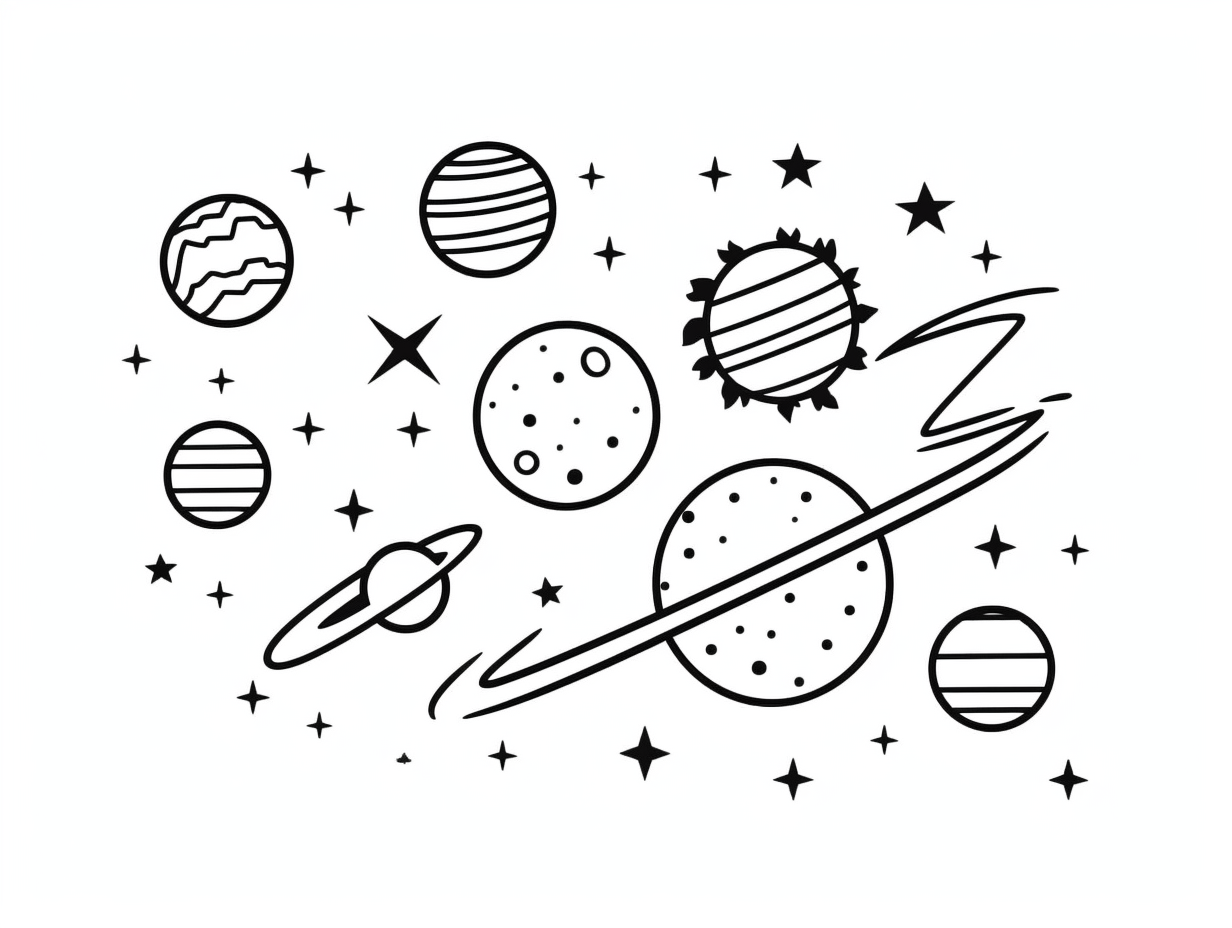 Magical Solar System Coloring - Coloring Page