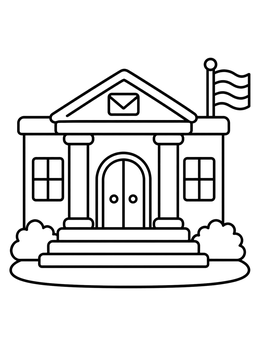 Free printable Little Post Office Building coloring page