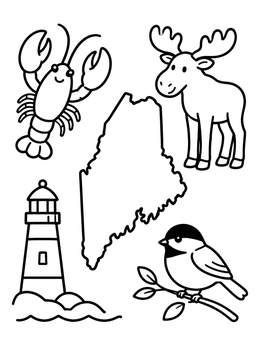 Free printable Maine State Symbols For Kids coloring page