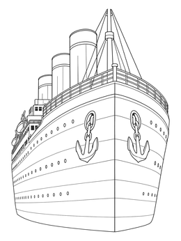 Free printable Majestic Bow Of The Titanic coloring page
