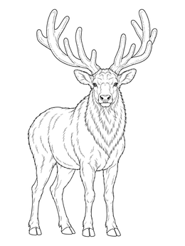 Free printable Majestic Bull Elk Standing Proud coloring page
