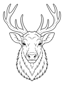Free printable Majestic Elk Head Portrait coloring page
