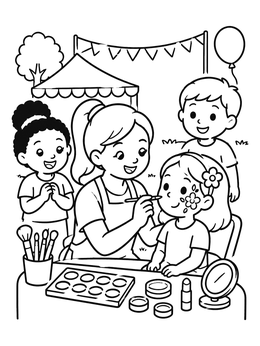 Free printable Face Painting Fun At The Fair coloring page