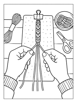 Free printable Making A Friendship Bracelet coloring page