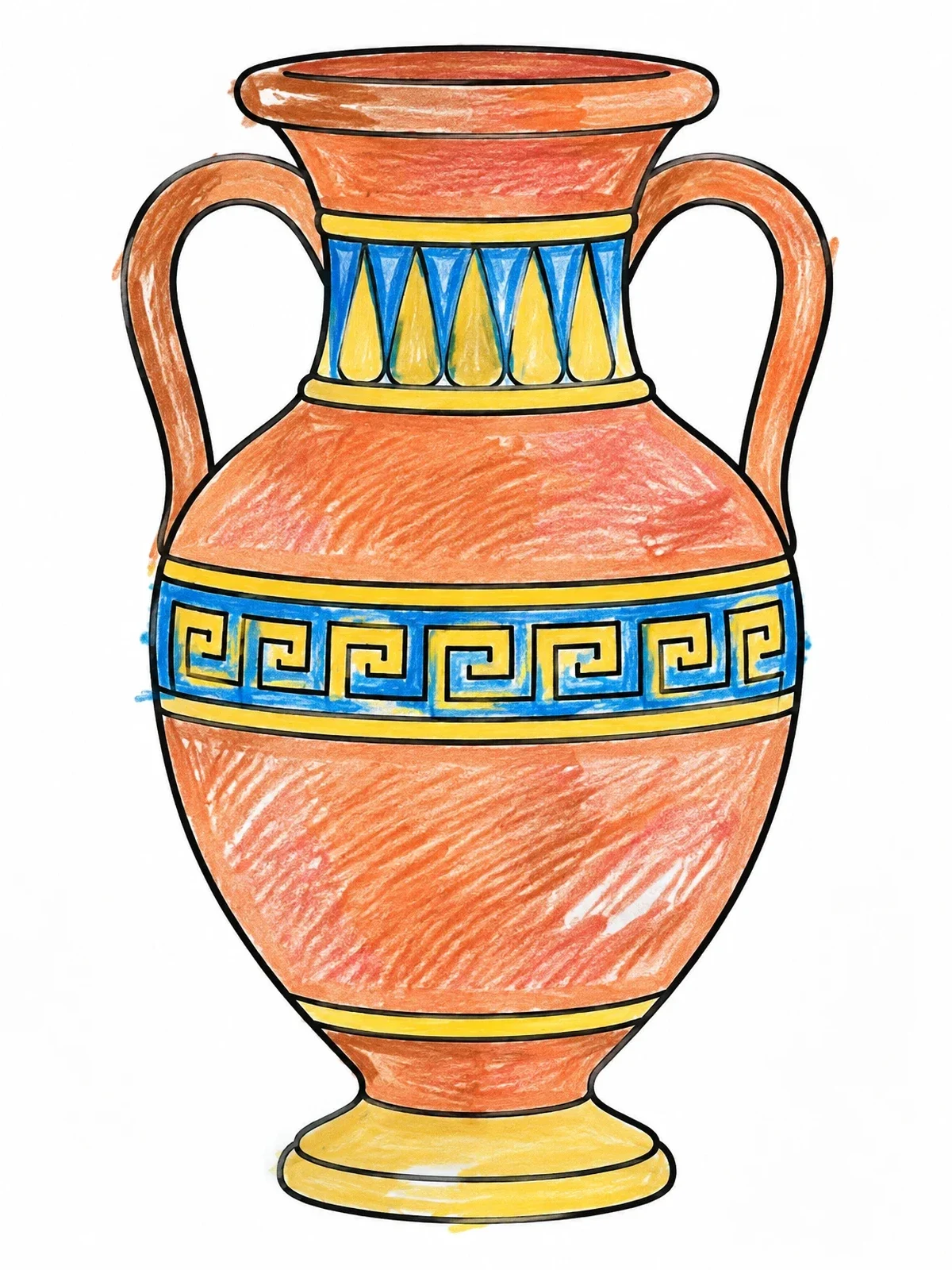 Colored example of the Ancient Terracotta Amphora Jar coloring page