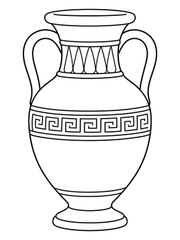 Free printable Ancient Terracotta Amphora Jar coloring page