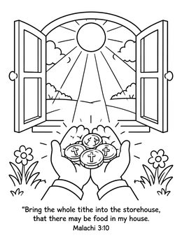 Free printable Open Window And Tithe Offering coloring page